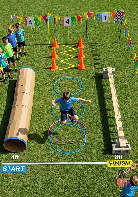 25 Outdoor Birthday Party Ideas for Kids That Are Totally Epic 7 Backyard Obstacle Course