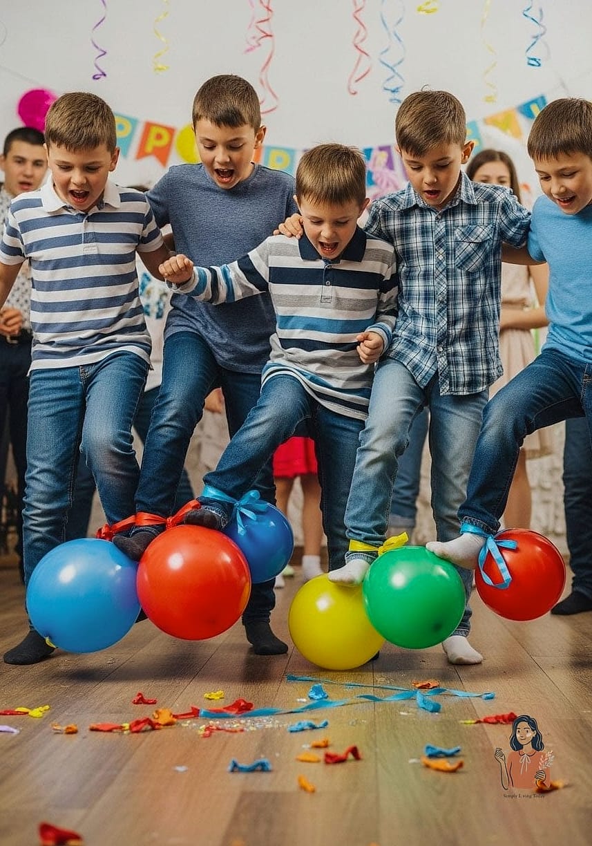21 Adorable Birthday Party Games That Are Absolutely Perfect 8 Balloon Stomp Showdown