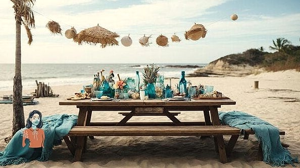 24 Unique Beach Party Ideas for the Best Party Ever 4 Beach Picnic Lounge Area