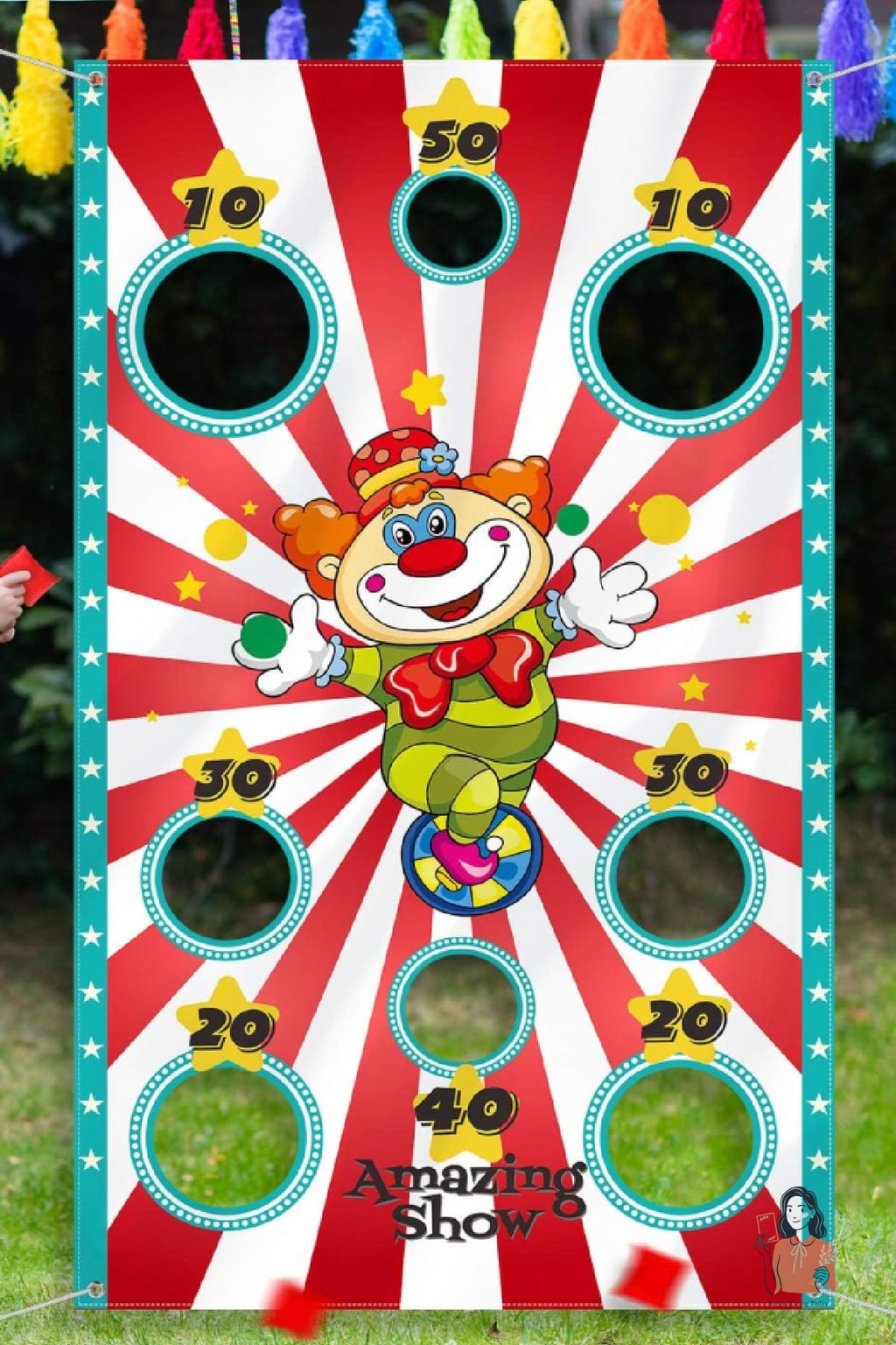 Carnival Clown Toss Game