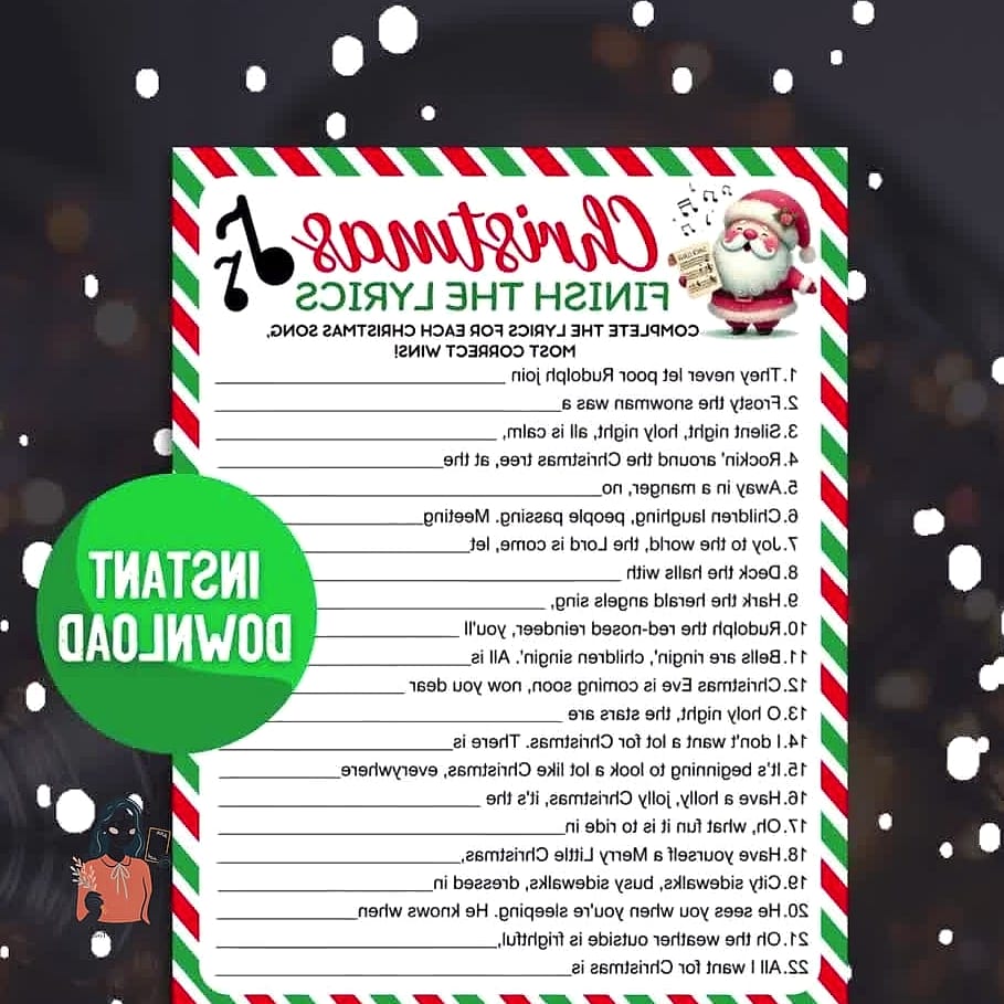 Christmas Song Lyric Fill-In-The-Blank