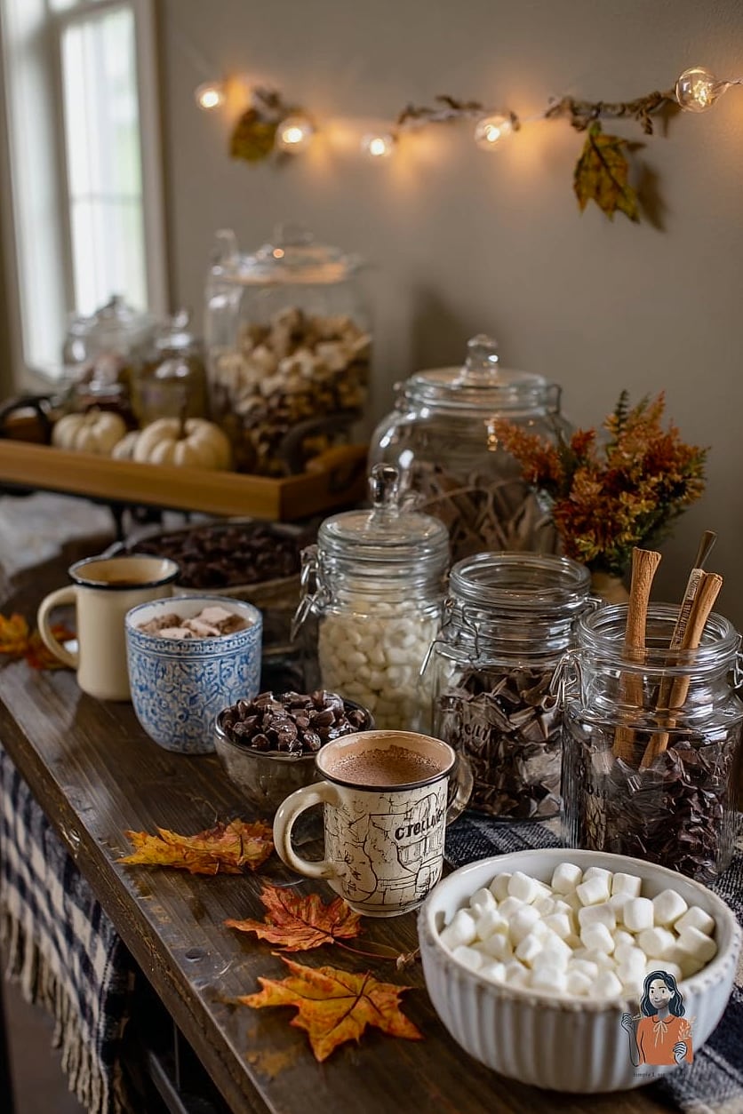 27 Adorable Fall Party Ideas That Are Absolutely Perfect 3 Cozy Fall Hot Cocoa Bar
