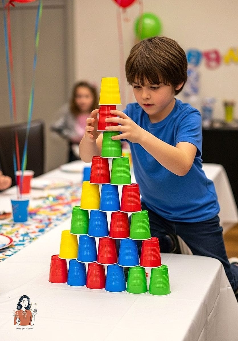 22 Unforgettable Birthday Party Games That Are Absolutely Perfect 9 Cup Stacking Relay