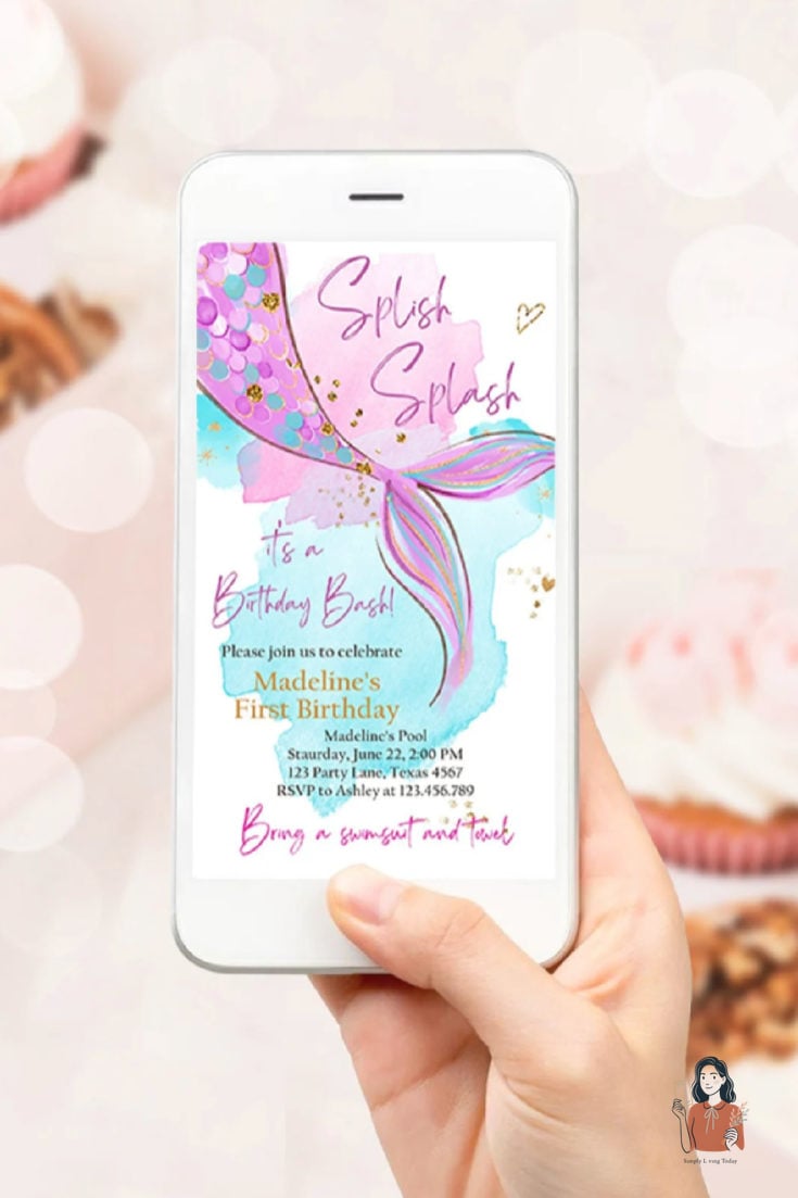 24 Stunning Under The Sea Birthday Party Worth Stealing Right Now 6 Digital Mermaid Party Invitation