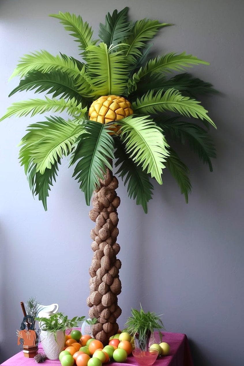 30 Incredible Tropical Party Ideas Everyone Will Be Talking About 3 DIY Palm Leaf Party Backdrop