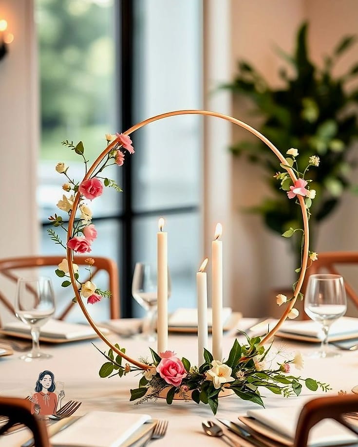 26 Simple Diy Table Centerpieces You Can Make This Weekend 16 Floral Hoop Centerpiece