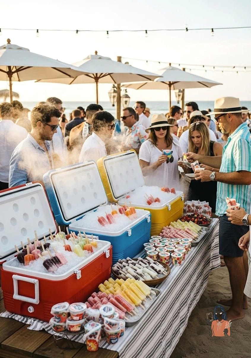 24 Unique Beach Party Ideas for the Best Party Ever 9 Frozen Treat Bar