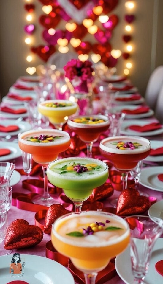 22 Unique Valentines Party Ideas That Are Totally Pinterest-Worthy 15 Galentine's Mocktail and Cocktail Bar