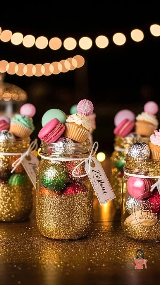 21 Clever Diy Favor Bags On a Budget 13 Glitter Accent Favor Bags