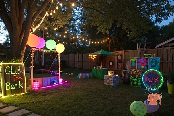 25 Outdoor Birthday Party Ideas for Kids That Are Totally Epic 23 Glow in the Dark Backyard Games