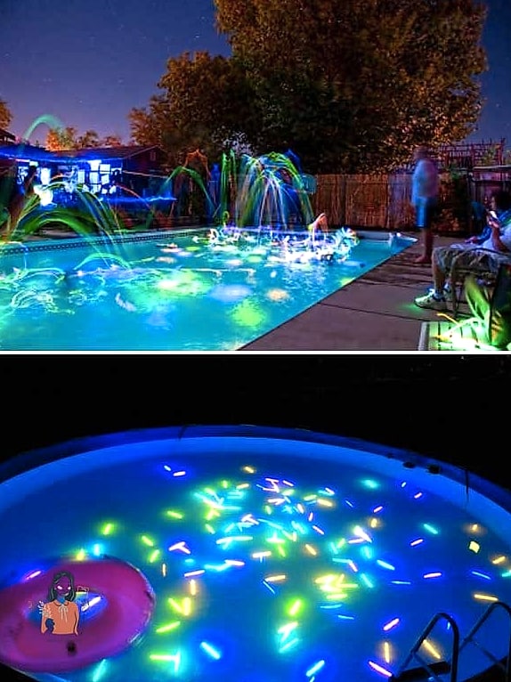 25 Incredible Pool Party Ideas Worth Stealing Right Now 9 Glow Stick Night Swim Party