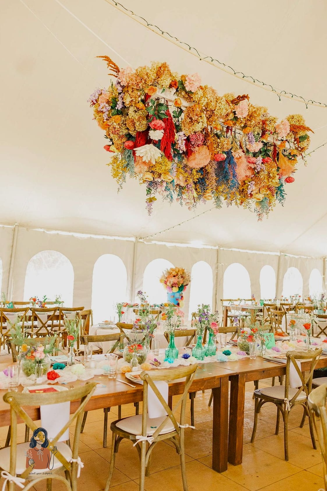 21. Hanging Floral Jar Centerpieces