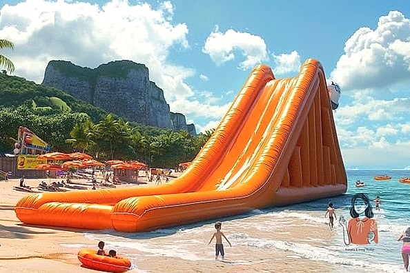 24 Unique Beach Party Ideas for the Best Party Ever 18 Inflatable Water Play Zone