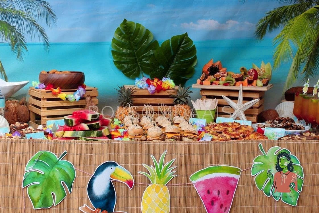 30 Incredible Tropical Party Ideas Everyone Will Be Talking About 8 Island-Inspired Drink Station
