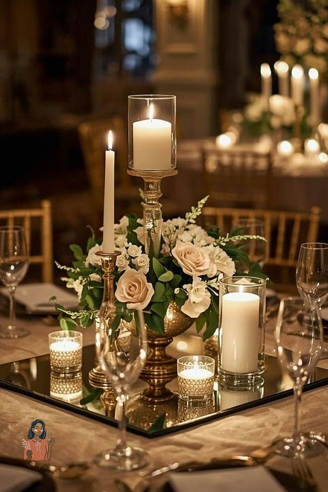 26 Simple Diy Table Centerpieces You Can Make This Weekend 23 Mirror Base Centerpiece