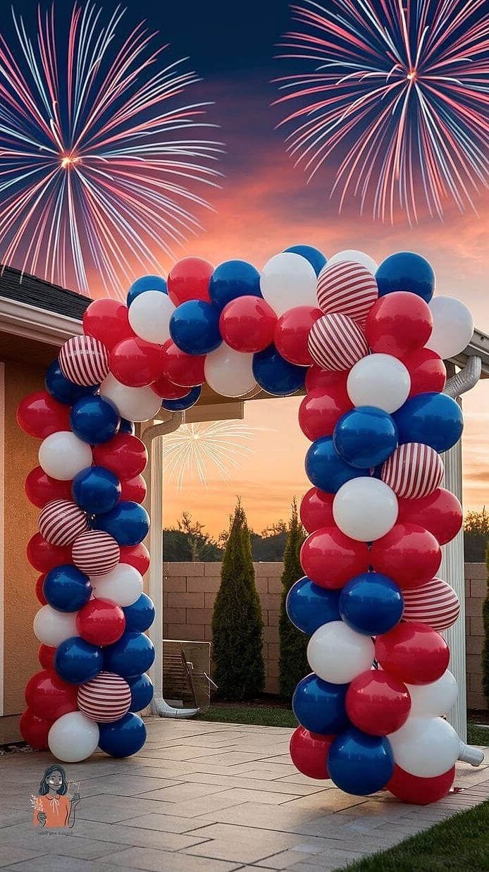 27 Stunning 4Th Of July Party Ideas to Make It Truly Memorable 2 Patriotic Balloon Arch Entrance