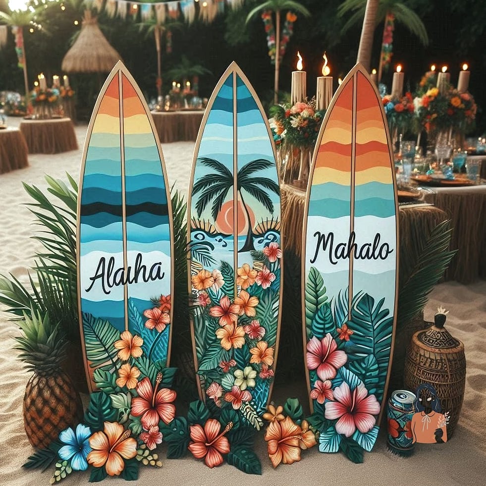 29 Unique Hawaiian Luau Party That Are Totally Pinterest-Worthy 30 Personalized Aloha Memory Wall