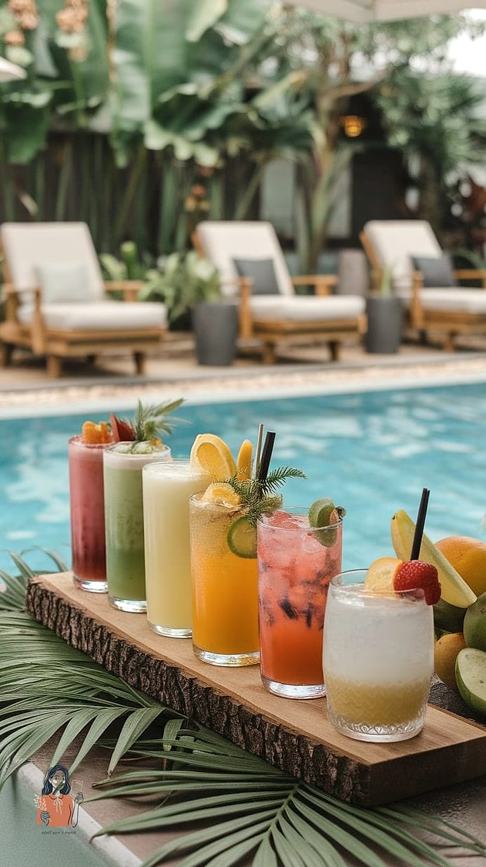 25 Incredible Pool Party Ideas Worth Stealing Right Now 21 Poolside Mocktail Bar