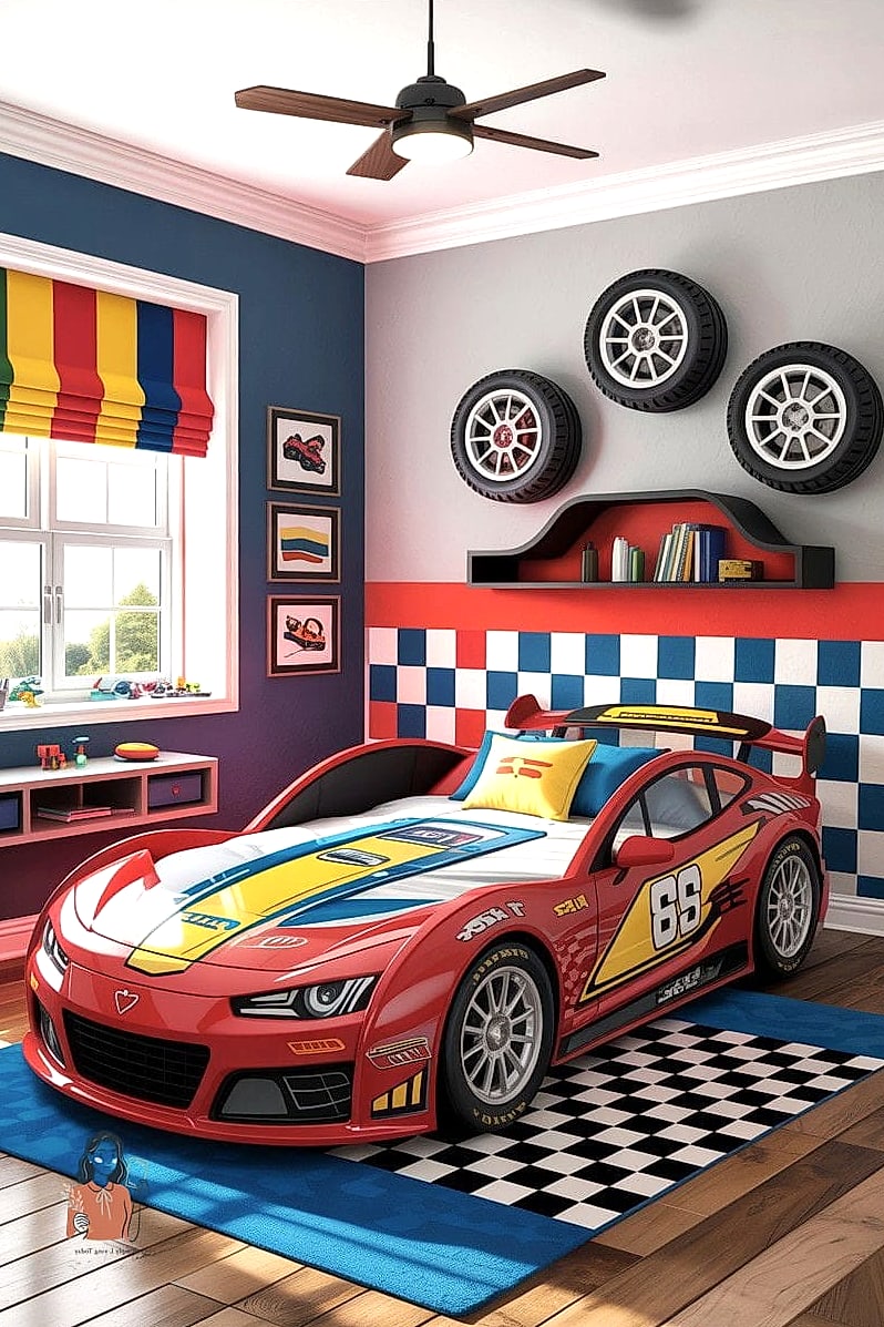 Race Car Bed Sheet Backdrop