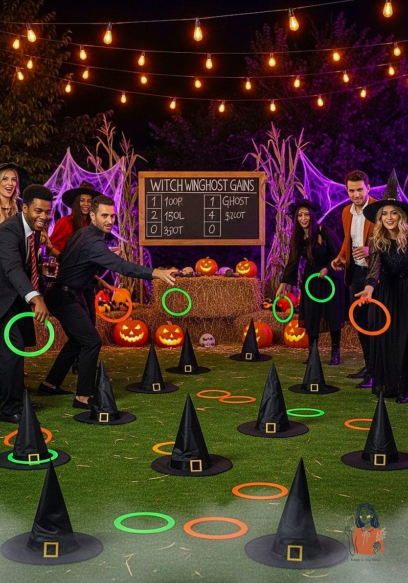 20 Fun Halloween Party Games Worth Stealing Right Now 14 Ring Toss on Pumpkin Stems