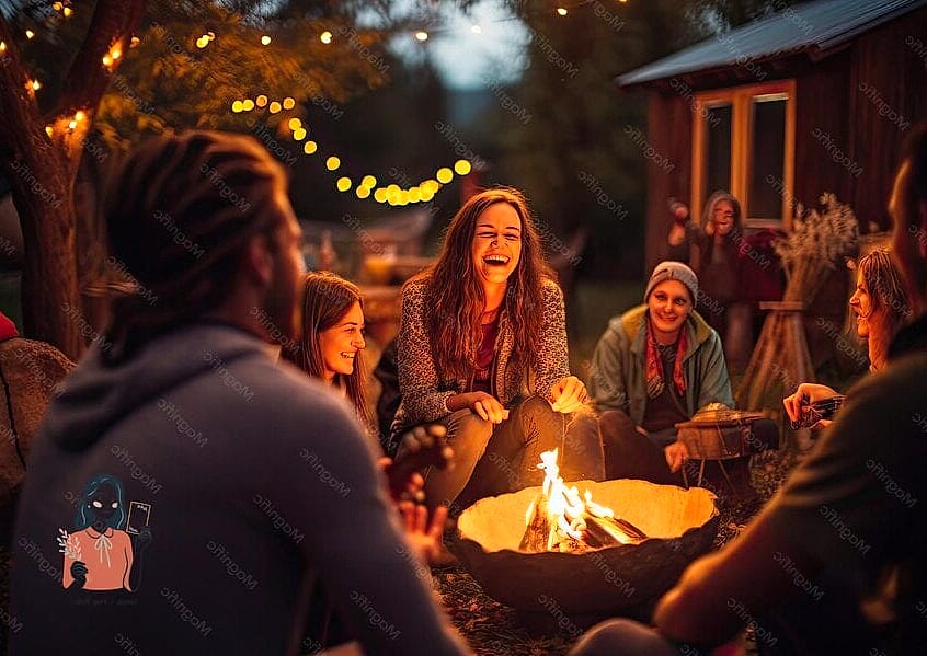 Rustic Backyard Bonfire Picnic