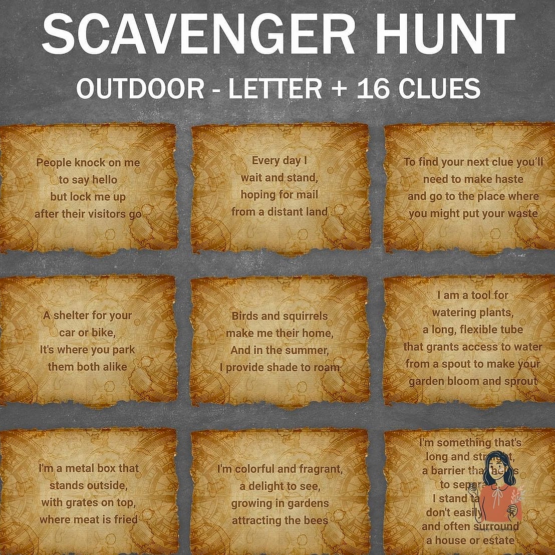 25 Outdoor Birthday Party Ideas for Kids That Are Totally Epic 6 Scavenger Hunt with Clues Around the Yard