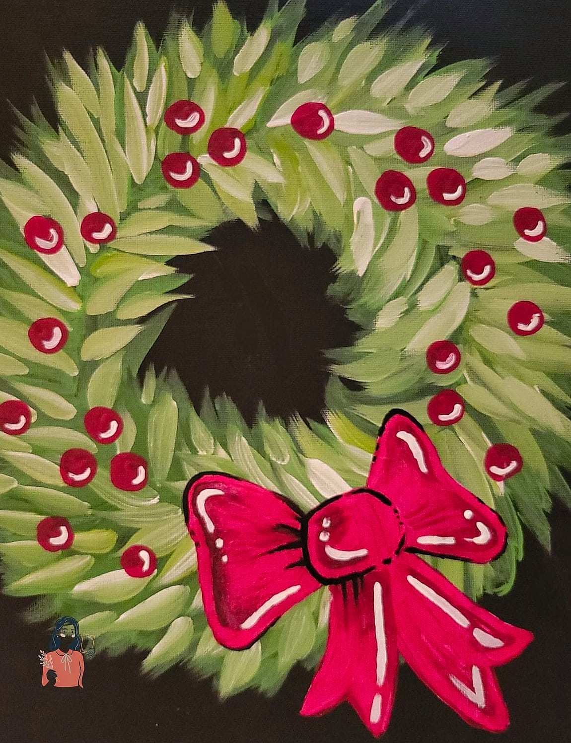 Seasonal Wreath Canvas Painting