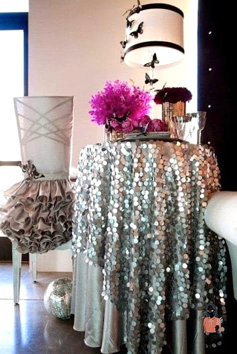 30 Clever Diy Photo Booth On a Budget 8 Sequin Tablecloth Backdrop