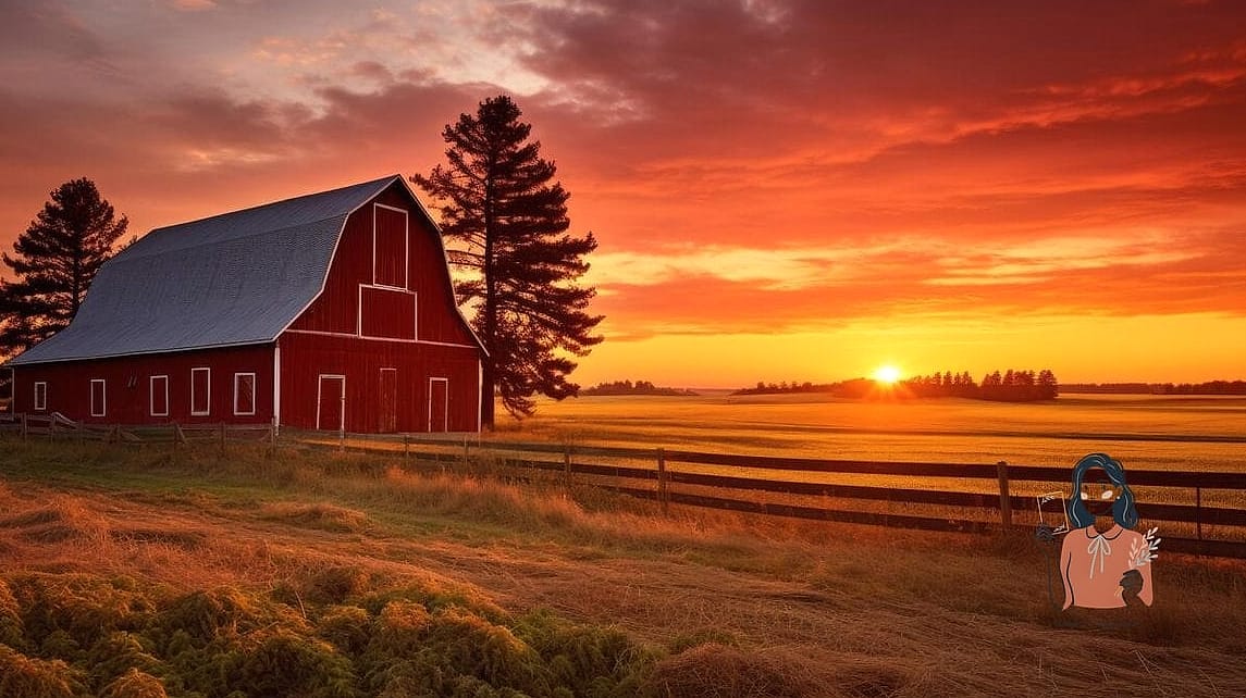 27 Stunning Farm Themed Birthday Party Everyone Will Be Talking About 27 27. Sunset Barnyard Photo Finish