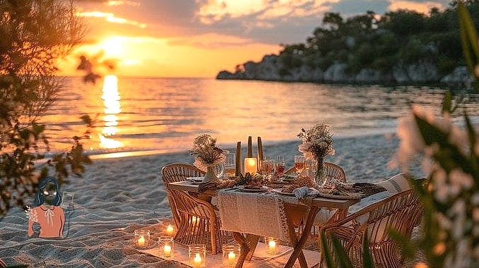 24 Unique Beach Party Ideas for the Best Party Ever 10 Sunset Dinner Setup