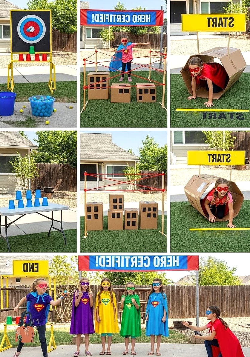 24 Adorable Superhero Birthday Party for the Best Party Ever 6 Superhero Training Obstacle Course