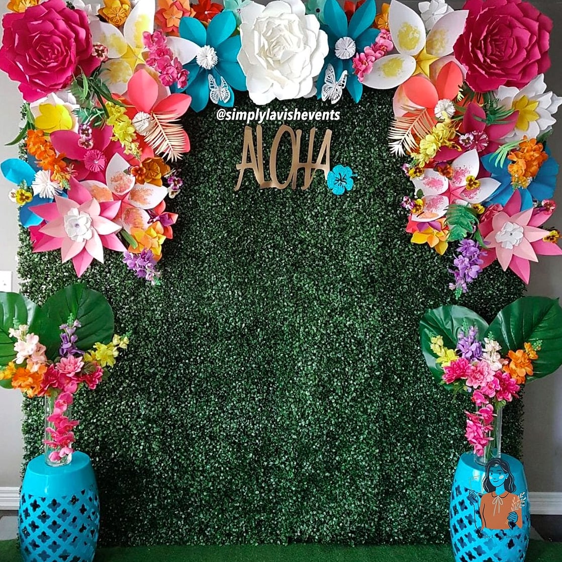 30 Incredible Tropical Party Ideas Everyone Will Be Talking About 29 Tropical Memory Wall