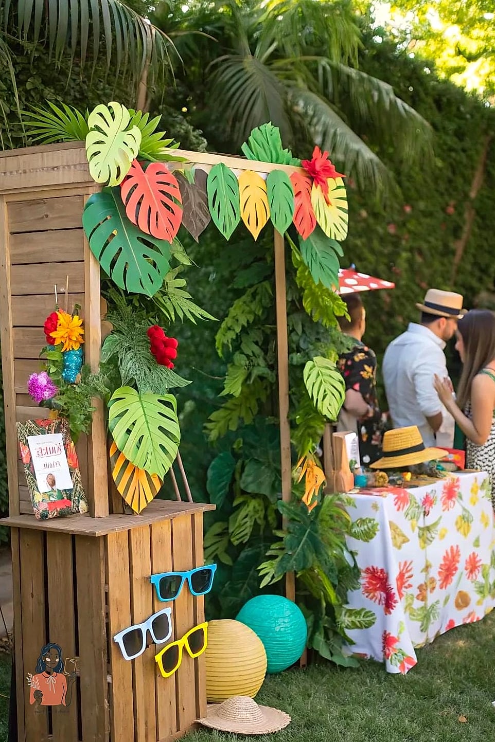 30 Incredible Tropical Party Ideas Everyone Will Be Talking About 5 Tropical Photo Booth Station