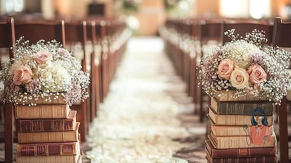 2. Vintage Book Stack Centerpieces