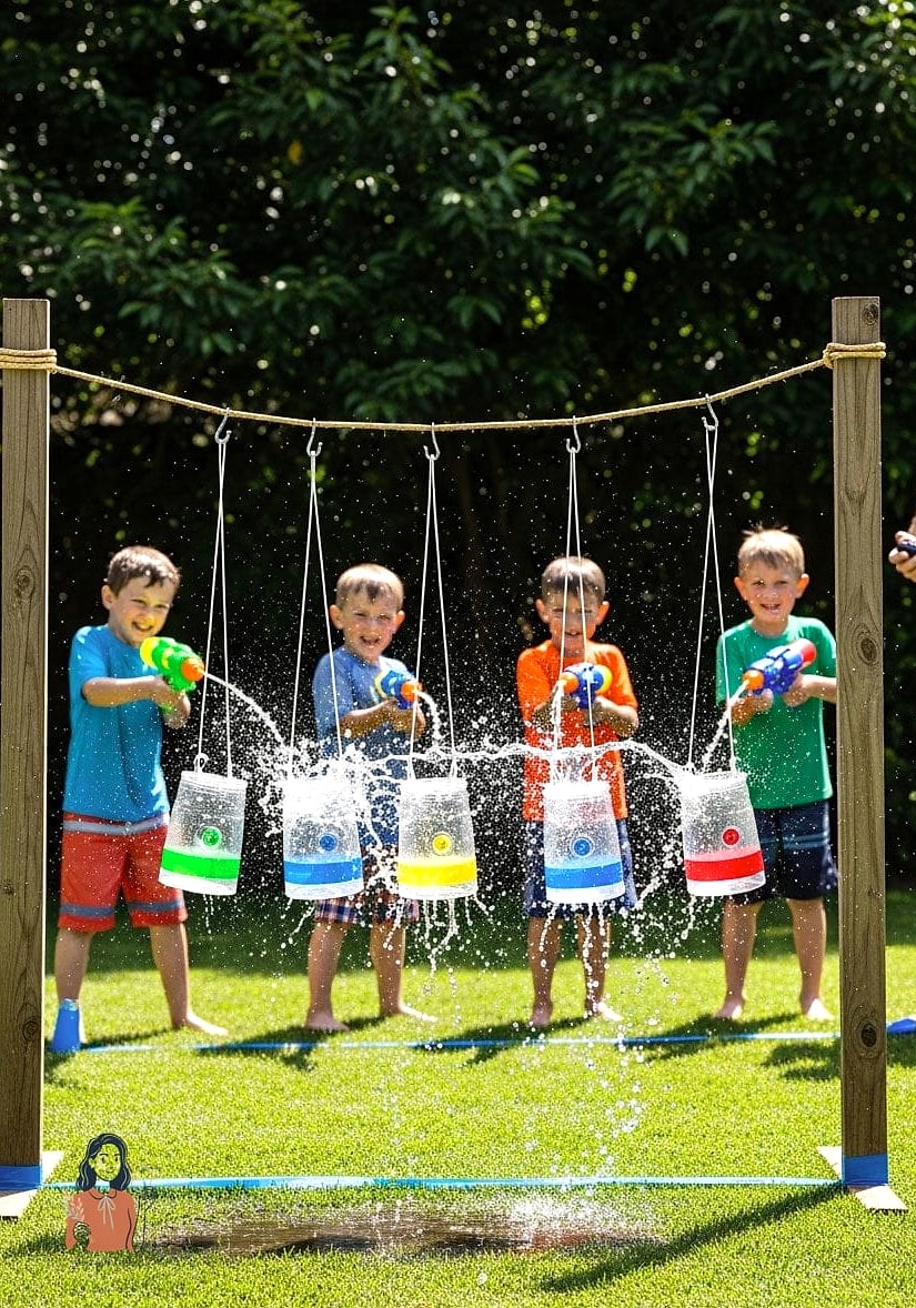 25 Outdoor Birthday Party Ideas for Kids That Are Totally Epic 19 Water Gun Tag