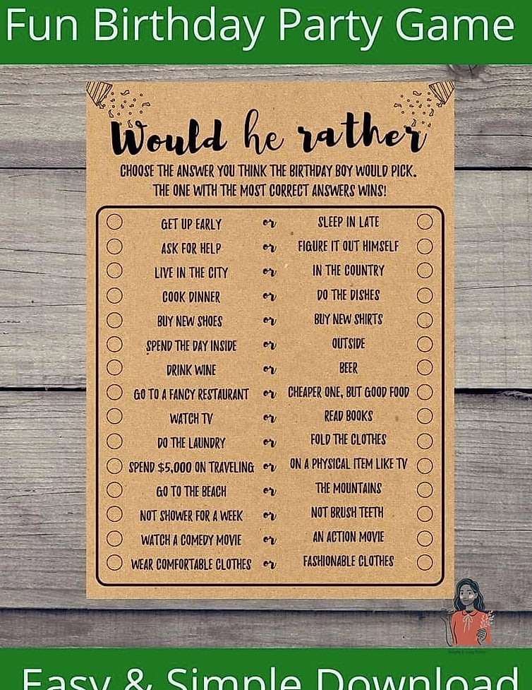 22 Unforgettable Birthday Party Games That Are Absolutely Perfect 22 Would You Rather Party Edition