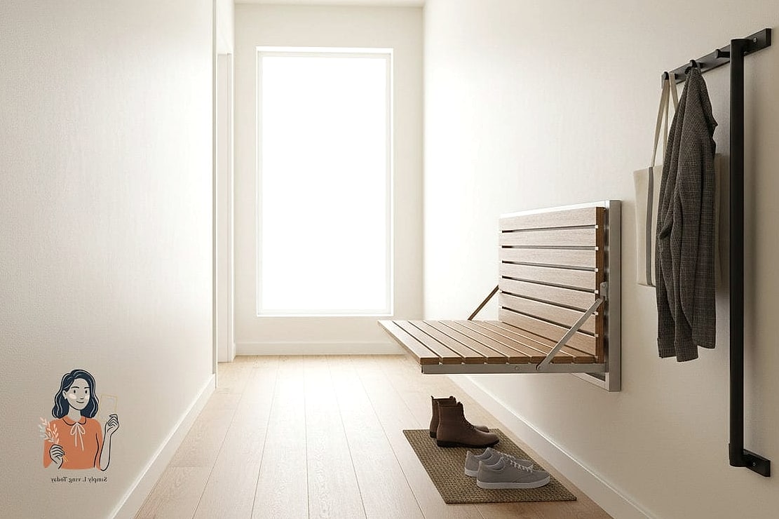 Add a Fold-Down Bench or Step Stool