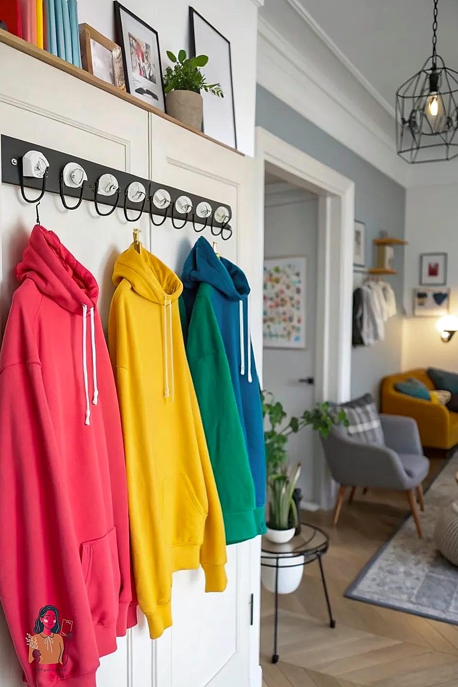 27 Clever Hoodie Storage Ideas to Try This Weekend 10 Add Hooks Behind the Door