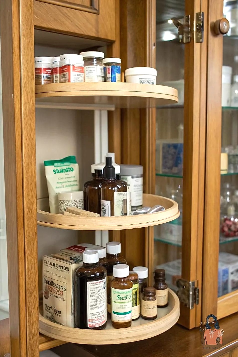 Add a Lazy Susan for Deep Shelves