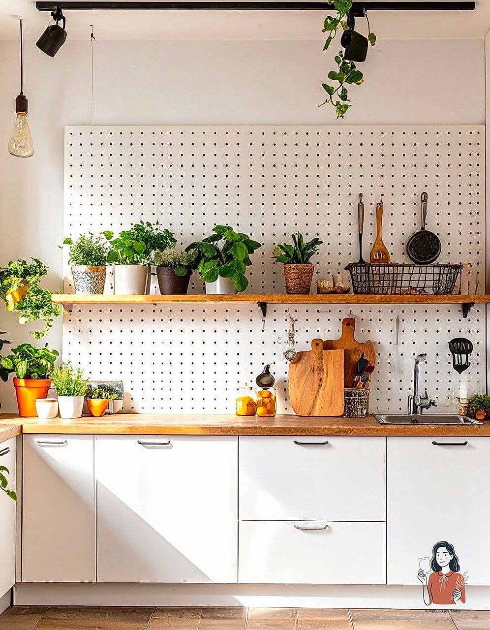 Add a Pegboard in the Kitchen or Office