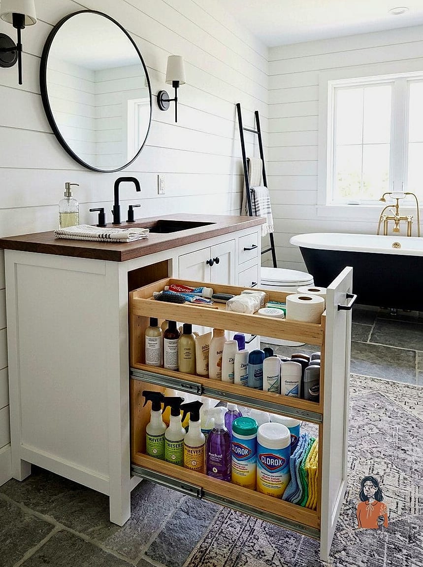 21 Amazing Bathroom Vanity Organization Tips to Try This Weekend 19 Add a Pull-Out Drawer Insert Under the Sink