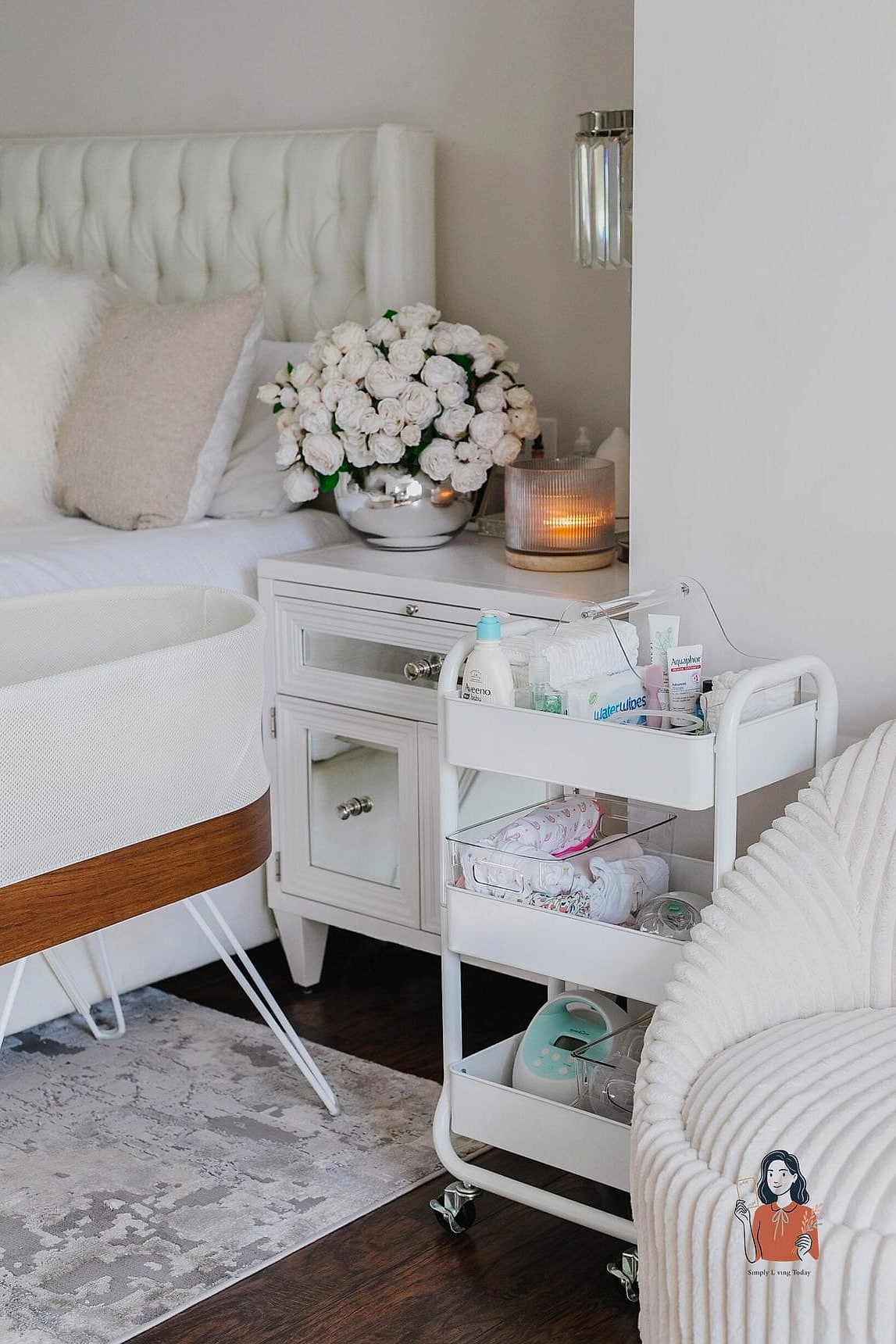 Add a Vertical Storage Tower Beside the Bed