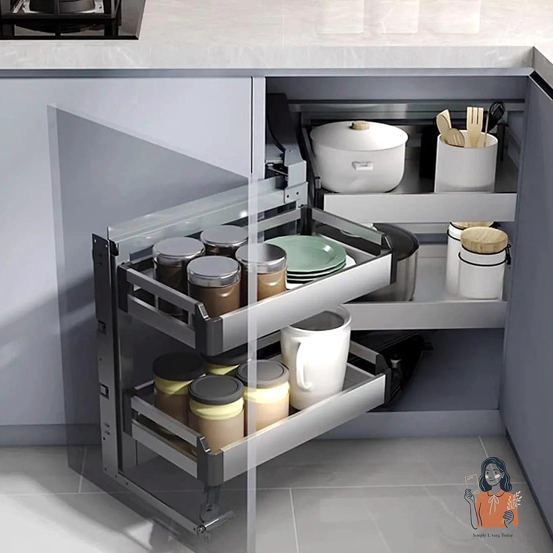 28 Brilliant Corner Cabinet Organization Worth Pinning Immediately 18 Adjustable Shelf Risers for Small Jars