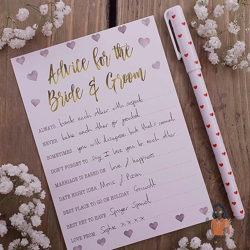 28 Unforgettable Wedding Games That Are Totally Pinterest-Worthy 5 Advice Cards for the Newlyweds