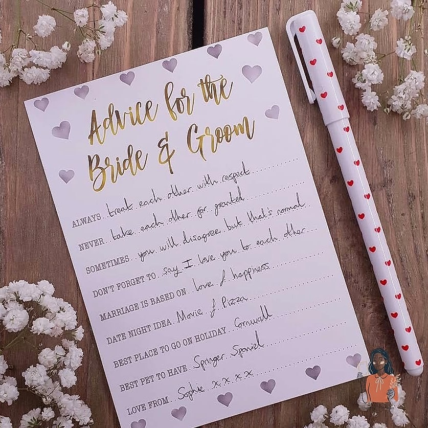 28 Amazing Wedding Reception Games That Are Absolutely Perfect 6 Advice Cards for the Newlyweds