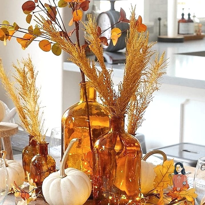 Amber Glass Bud Vases