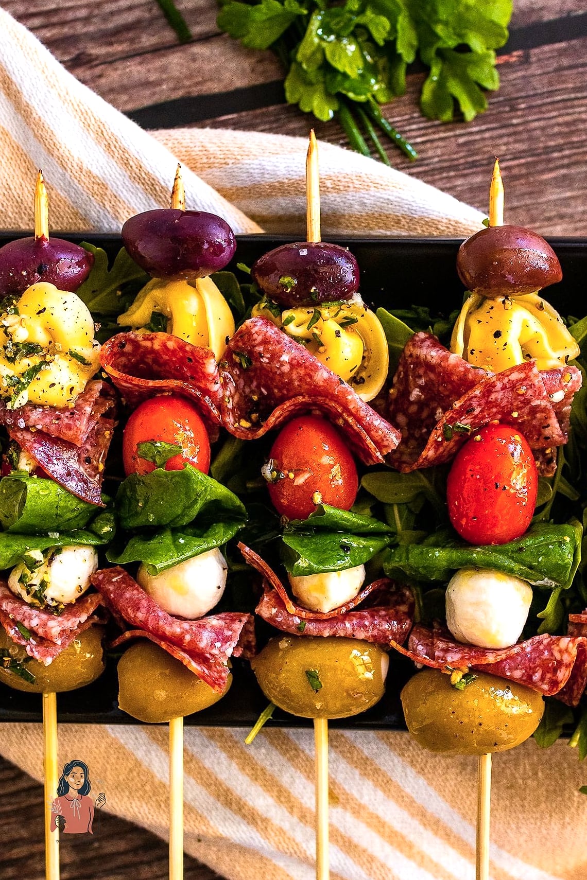 25 Adorable Party Food Platters for the Best Party Ever 13 Antipasto Skewer Platter