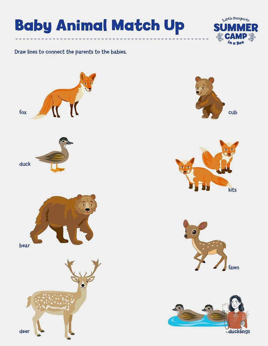 26 Unforgettable Printable Baby Shower Games That Are Totally Pinterest-Worthy 5 Baby Animal Match-Up