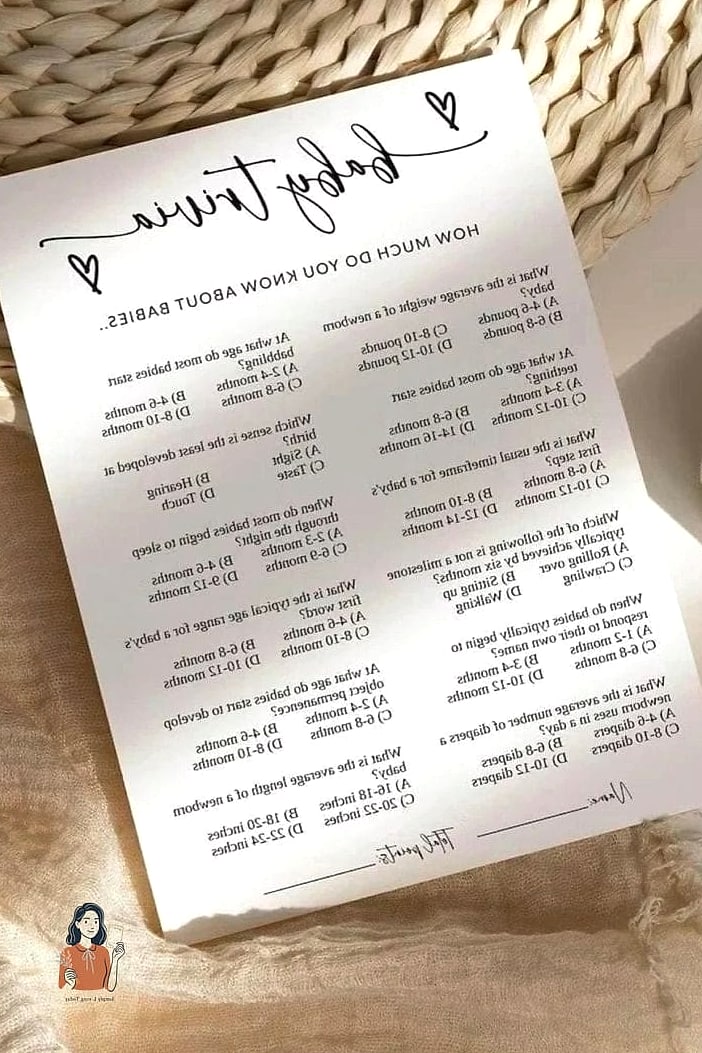 26 Unforgettable Printable Baby Shower Games That Are Totally Pinterest-Worthy 16 Baby Shower Trivia