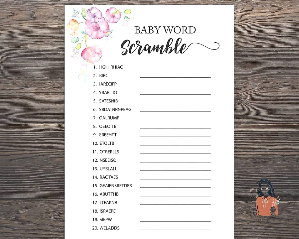 26 Unforgettable Printable Baby Shower Games That Are Totally Pinterest-Worthy 20 Baby Shower Word Search